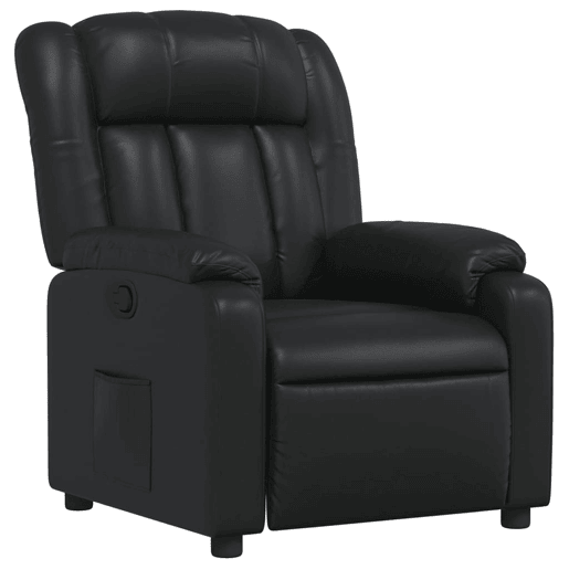 Poltrona reclinável - Poltrona relax couro artificial preto