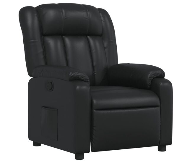 Sillón reclinable - sillón relax de cuero sintético negro