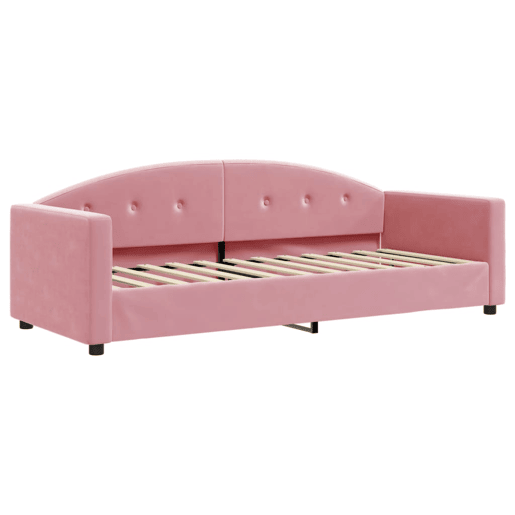 Sofá-cama, Sofá conversível com colchão 80x200 cm veludo rosa