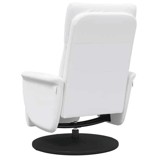 Cadeira reclinável - Poltrona relax com apoio de pés couro artificial branco