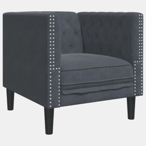 Poltrona, Sofá individual Chesterfield Cinzento escuro 71 x 74,5 x 70,5 cm