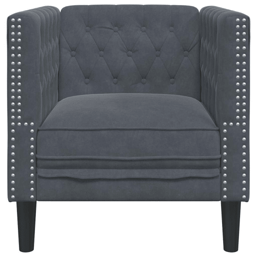 Poltrona, Sofá individual Chesterfield Cinzento escuro 71 x 74,5 x 70,5 cm