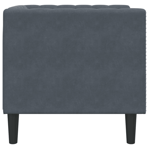 Poltrona, Sofá individual Chesterfield Cinzento escuro 71 x 74,5 x 70,5 cm