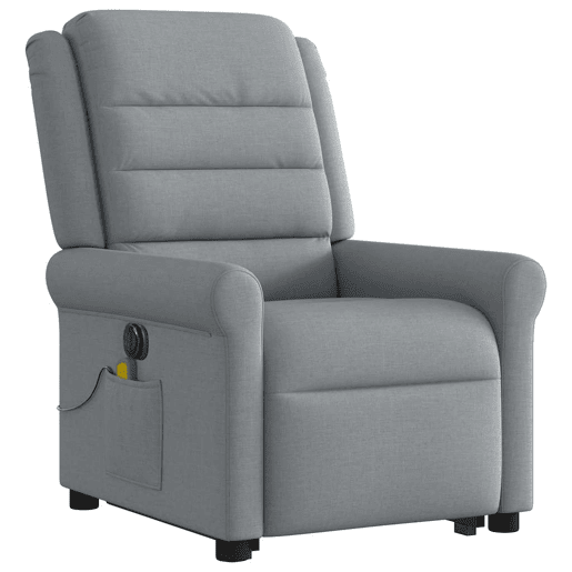 Poltrona elétrica reclinável massagens - Poltrona relax tecido cinzento-claro