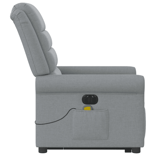 Poltrona elétrica reclinável massagens - Poltrona relax tecido cinzento-claro