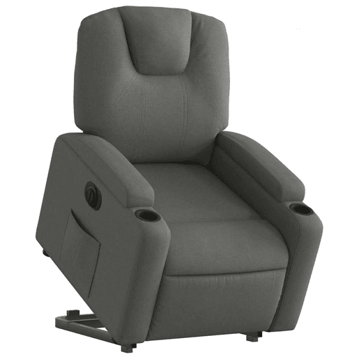 Poltrona reclinável - Poltrona relax elétrica tecido cinzento-escuro