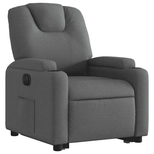 Poltrona reclinável - Poltrona relax elétrica tecido cinzento-escuro