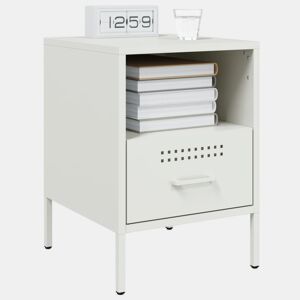 Mesa De Cabeceira - Mesinha De Cabeceira 36x39x50,5 cm aço branco