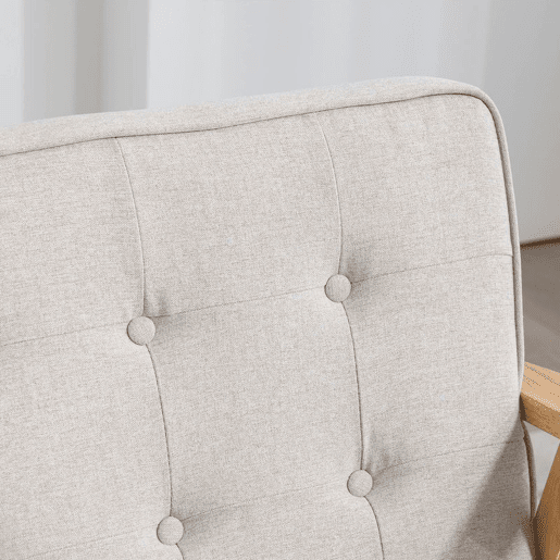 HOMCOM Sofá de 2 Lugares com Encosto e Almofadas Acolchoados Pés de Madeira Antiderrapantes para Sala de Estar Dormitório Oficina 113x67x78 cm Bege