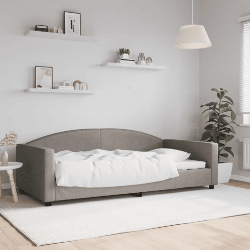 Sofá-cama, Sofá conversível 100x200 cm tecido cinzento-acastanhado Sofá-cama, Sofá conversível 100x200 cm tecido cinzento-acastanhado