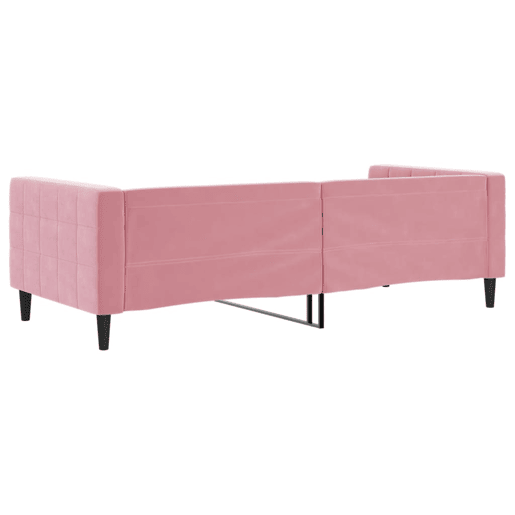 Sofá-cama, Sofá conversível 90x200 cm veludo rosa