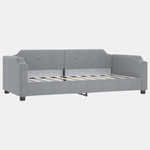 Sofá-cama, Sofá conversível 100x200 cm tecido cinzento-claro
