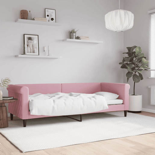 Sofá-cama, Sofá conversível 80x200 cm veludo rosa Sofá-cama, Sofá conversível 80x200 cm veludo rosa