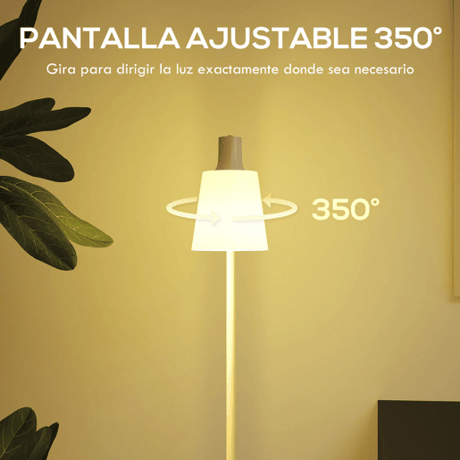 HOMCOM Candeeiro de Pé LED Regulável Candeeiro de Pé Sala Moderno com Ecrã Giratório 350° 3 Temperaturas de Cor 3000K4000K6500K e Lâmpada E27 para Quarto Escritório 45x21x148 cm Branco