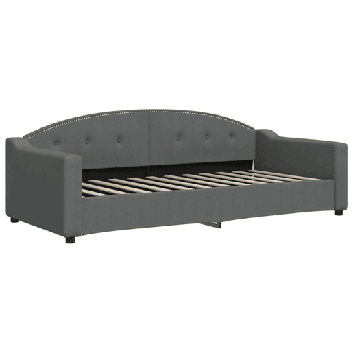 Sofá-cama, Sofá conversível 90x200 cm tecido cinzento-escuro