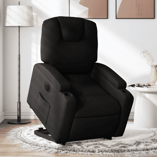 Poltrona reclinável - Poltrona relax elétrica tecido preto
