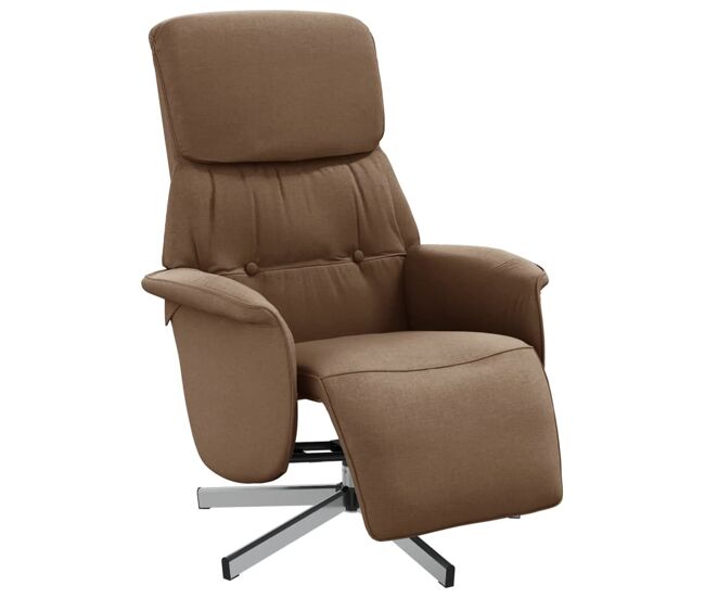 Sillón reclinable - sillón relax con reposapiés tela marrón