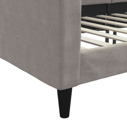 Sofá-cama, Sofá conversível 90x200 cm tecido cinzento-acastanhado