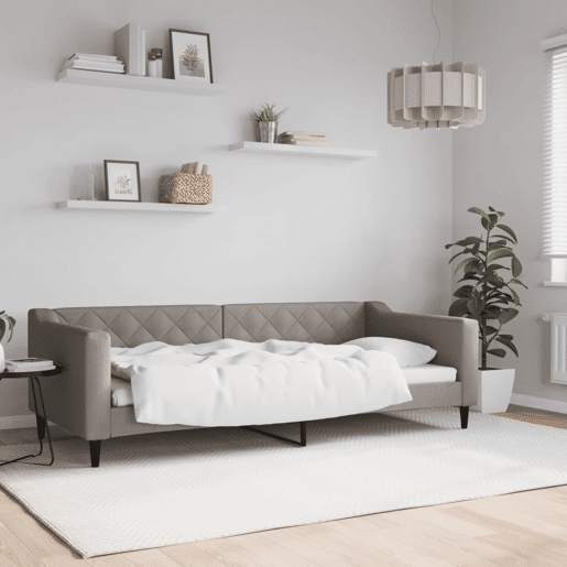 Sofá-cama, Sofá conversível 90x200 cm tecido cinzento-acastanhado Sofá-cama, Sofá conversível 90x200 cm tecido cinzento-acastanhado