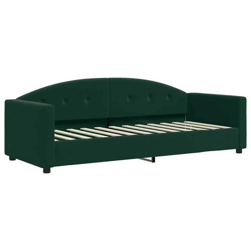 Sofá-cama, Sofá conversível com colchão 80x200 cm veludo verde-escuro