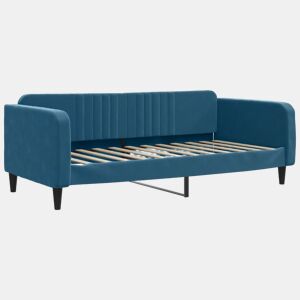 Sofá-cama, Sofá conversível 90x200 cm veludo azul