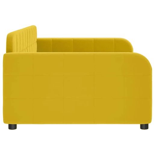 Sofá-cama, Sofá conversível 90x200 cm veludo amarelo
