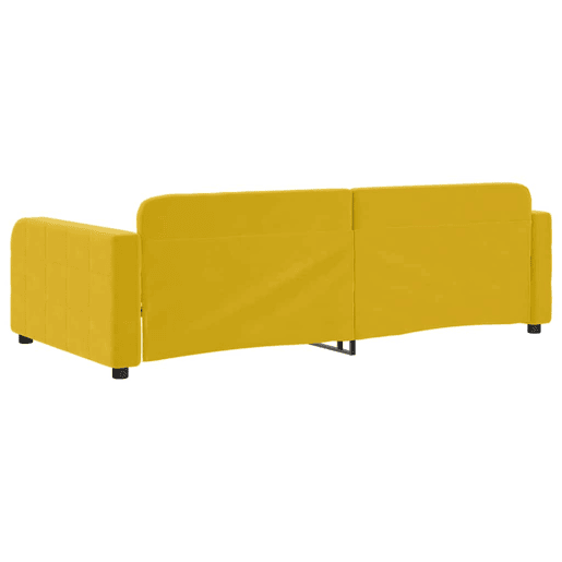 Sofá-cama, Sofá conversível 90x200 cm veludo amarelo