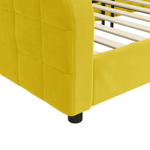 Sofá-cama, Sofá conversível 90x200 cm veludo amarelo