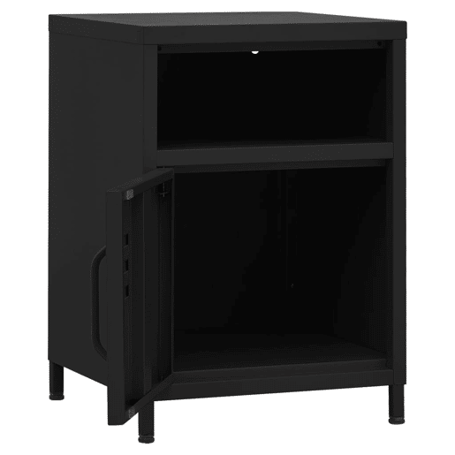 Lote de 2 Mesas De Cabeceira - Mesinhas De Cabeceira 35x35x51 cm aço preto