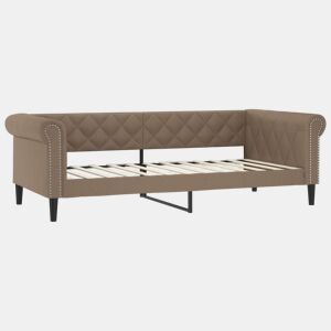 Sofá-cama, Sofá conversível 80x200 cm couro artificial cor cappuccino
