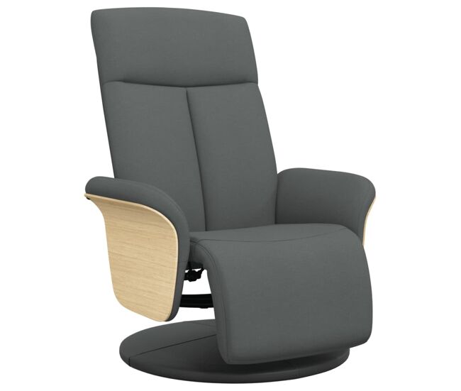 Sillón reclinable - sillón relax con reposapiés tela gris oscuro