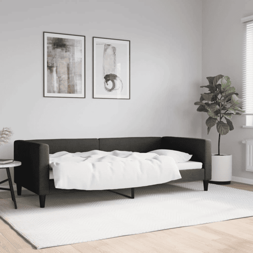 Sofá-cama, Sofá conversível 90x200 cm tecido preto