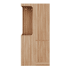 Armário 70x40x170 cm - 1 porta com gavetas e espaço aberto para roupa - Madeira natural