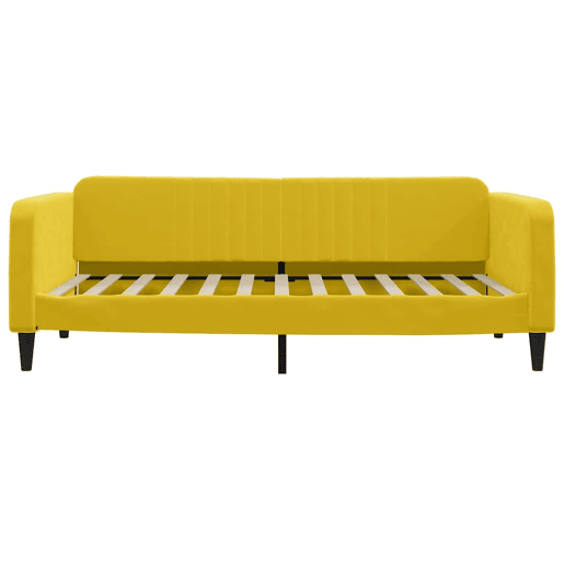 Sofá-cama, Sofá conversível com colchão 100x200 cm veludo amarelo
