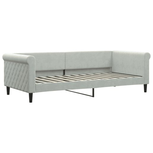 Sofá-cama, Sofá conversível 90x200 cm veludo cinzento-claro Sofá-cama, Sofá conversível 90x200 cm veludo cinzento-claro