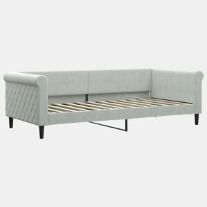 Sofá-cama, Sofá conversível 90x200 cm veludo cinzento-claro