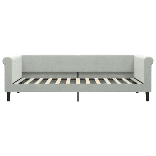 Sofá-cama, Sofá conversível 90x200 cm veludo cinzento-claro Sofá-cama, Sofá conversível 90x200 cm veludo cinzento-claro