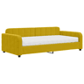 Sofá-cama, Sofá conversível com colchão 100x200 cm veludo amarelo