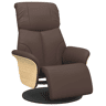 Poltrona reclinável - Poltrona relax c apoio de pés couro artificial castanho