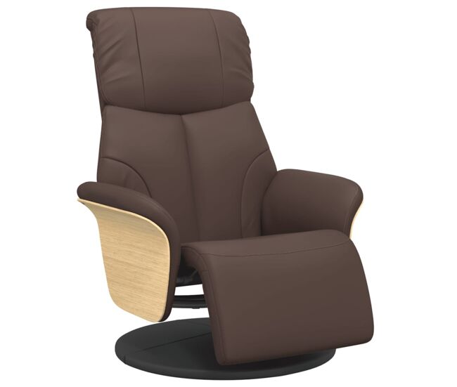 Sillón reclinable - sillón relax con reposapiés cuero sintético marrón