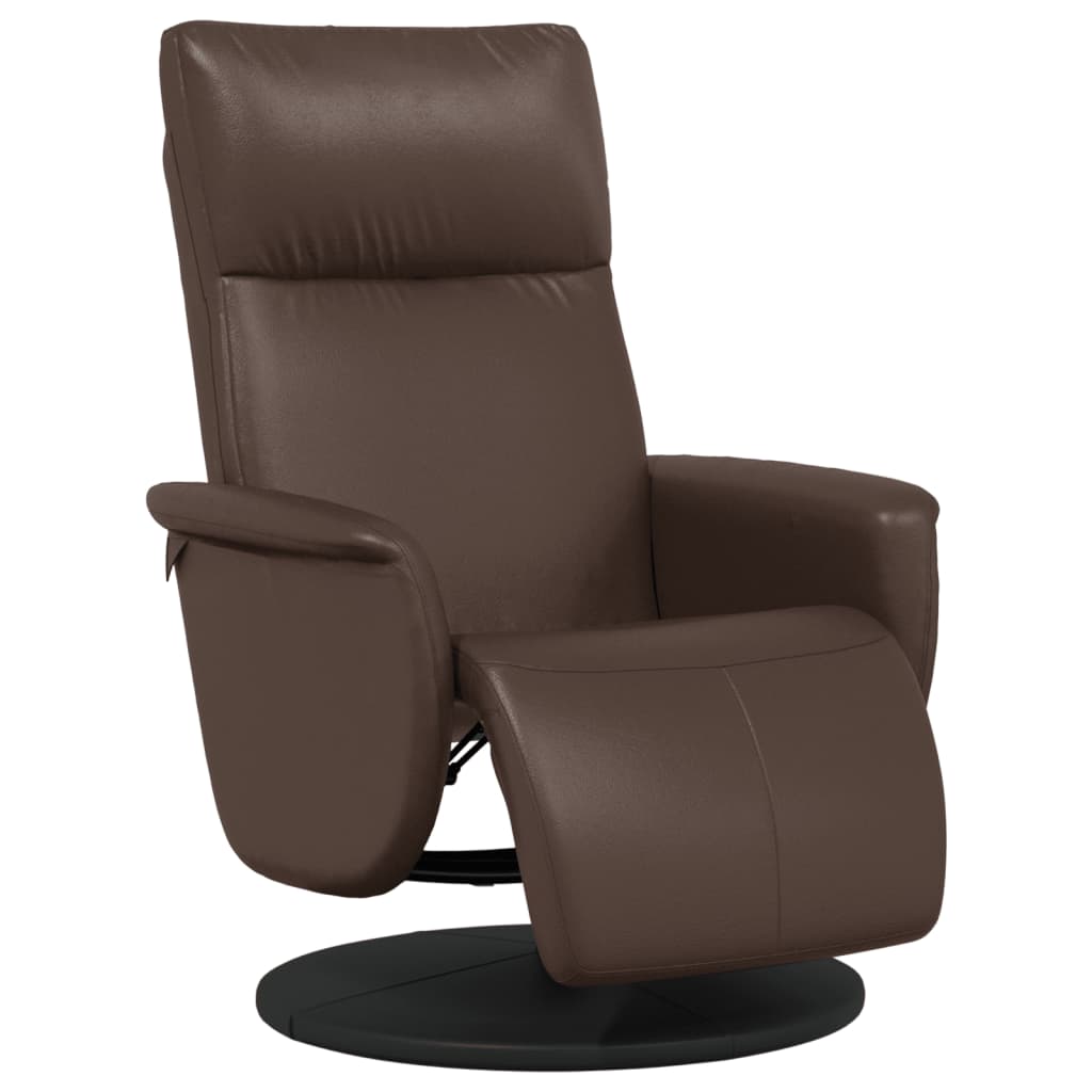 Sillón reclinable - sillón relax con reposapiés cuero sintético marrón