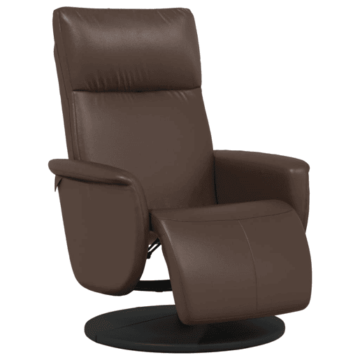 Poltrona reclinável - Poltrona relax c apoio de pés couro artificial castanho Poltrona reclinável - Poltrona relax c apoio de pés couro artificial castanho