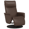 Poltrona reclinável - Poltrona relax c apoio de pés couro artificial castanho