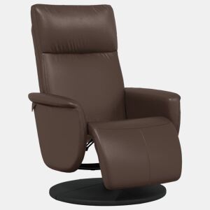 Poltrona reclinável - Poltrona relax c apoio de pés couro artificial castanho