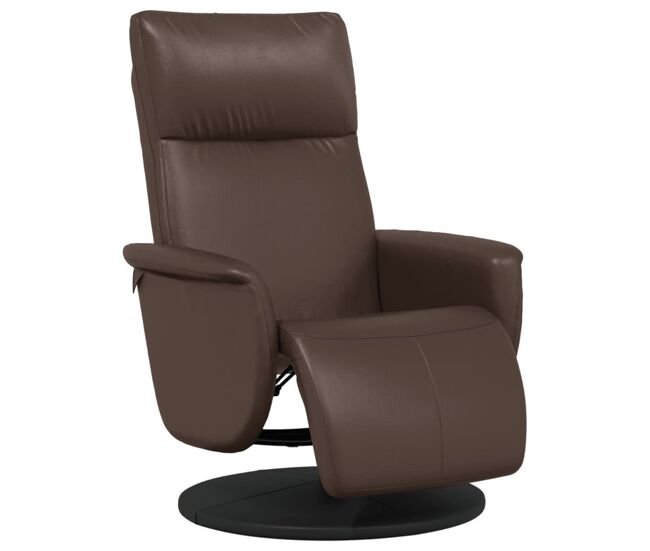 Sillón reclinable - sillón relax con reposapiés cuero sintético marrón