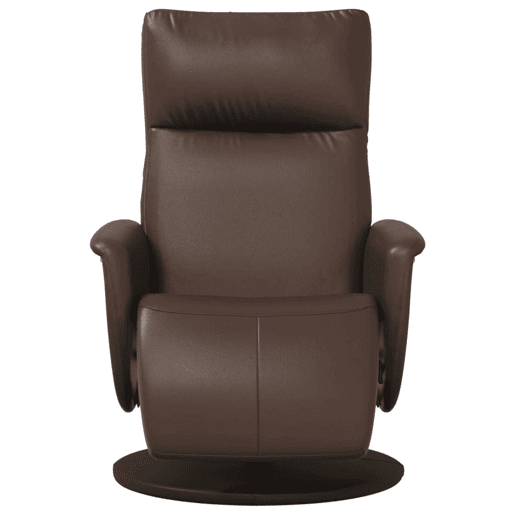 Poltrona reclinável - Poltrona relax c apoio de pés couro artificial castanho Poltrona reclinável - Poltrona relax c apoio de pés couro artificial castanho