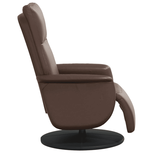 Poltrona reclinável - Poltrona relax c apoio de pés couro artificial castanho Poltrona reclinável - Poltrona relax c apoio de pés couro artificial castanho