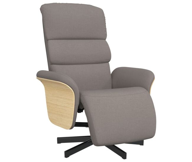 Sillón reclinable - sillón relax con reposapiés tela gris taupe