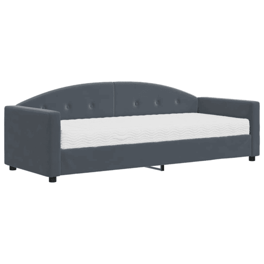 Sofá-cama, Sofá conversível com colchão 80x200 cm veludo cinzento-escuro