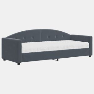 Sofá-cama, Sofá conversível com colchão 80x200 cm veludo cinzento-escuro